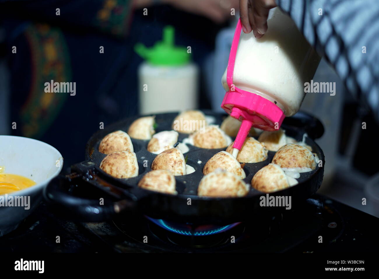 Japanese Traditional Takoyaki fastfood at Street food market Stock