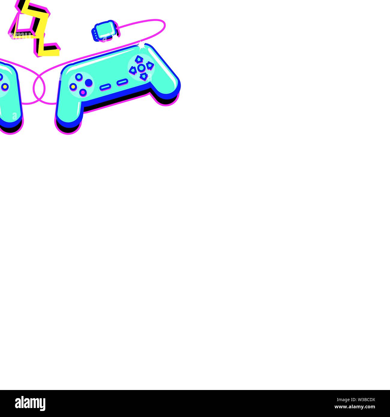 video game control with energy rays vector illustration design Stock ...