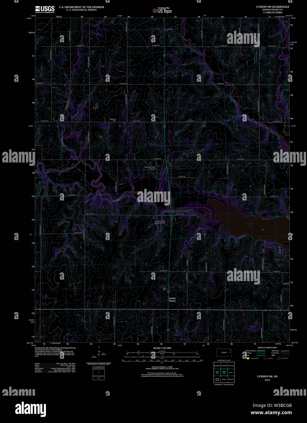 Lyndon kansas map hires stock photography and images Alamy