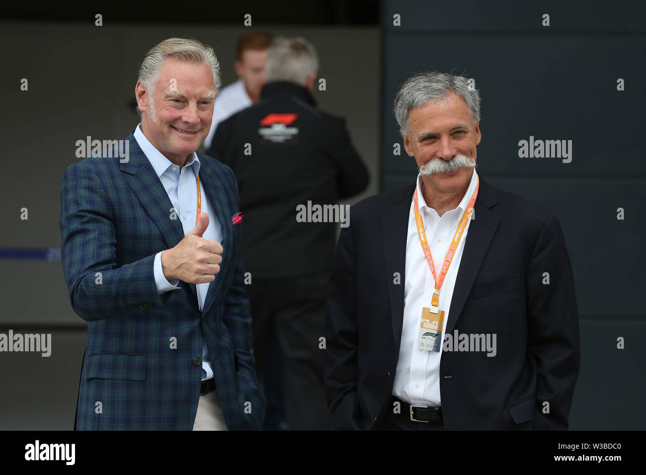 Silverstone, UK. 14th July, 2019.  &#xa9; Photo4/LaPresse14/07/2019 Silverstone, England Sport Grand Prix Formula One England 2019 In the pic: driver parade, Sean Bratches (US), Liberty Media and Chase Carey (US), Liberty Media Credit: LaPresse/Alamy Live News Stock Photo