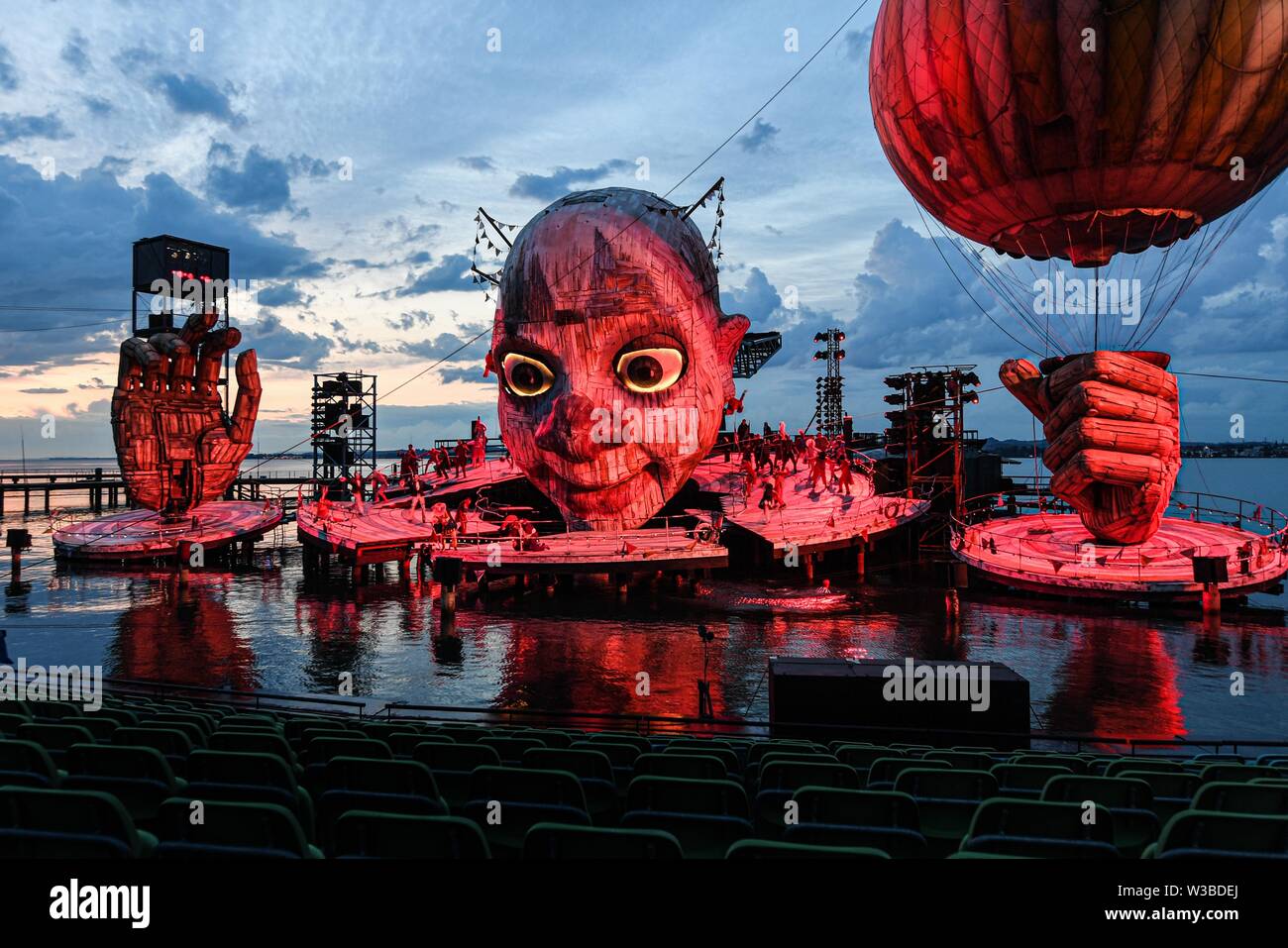 Bregenz, Austria. 12th July, 2019. A scene from Verdi's opera ...