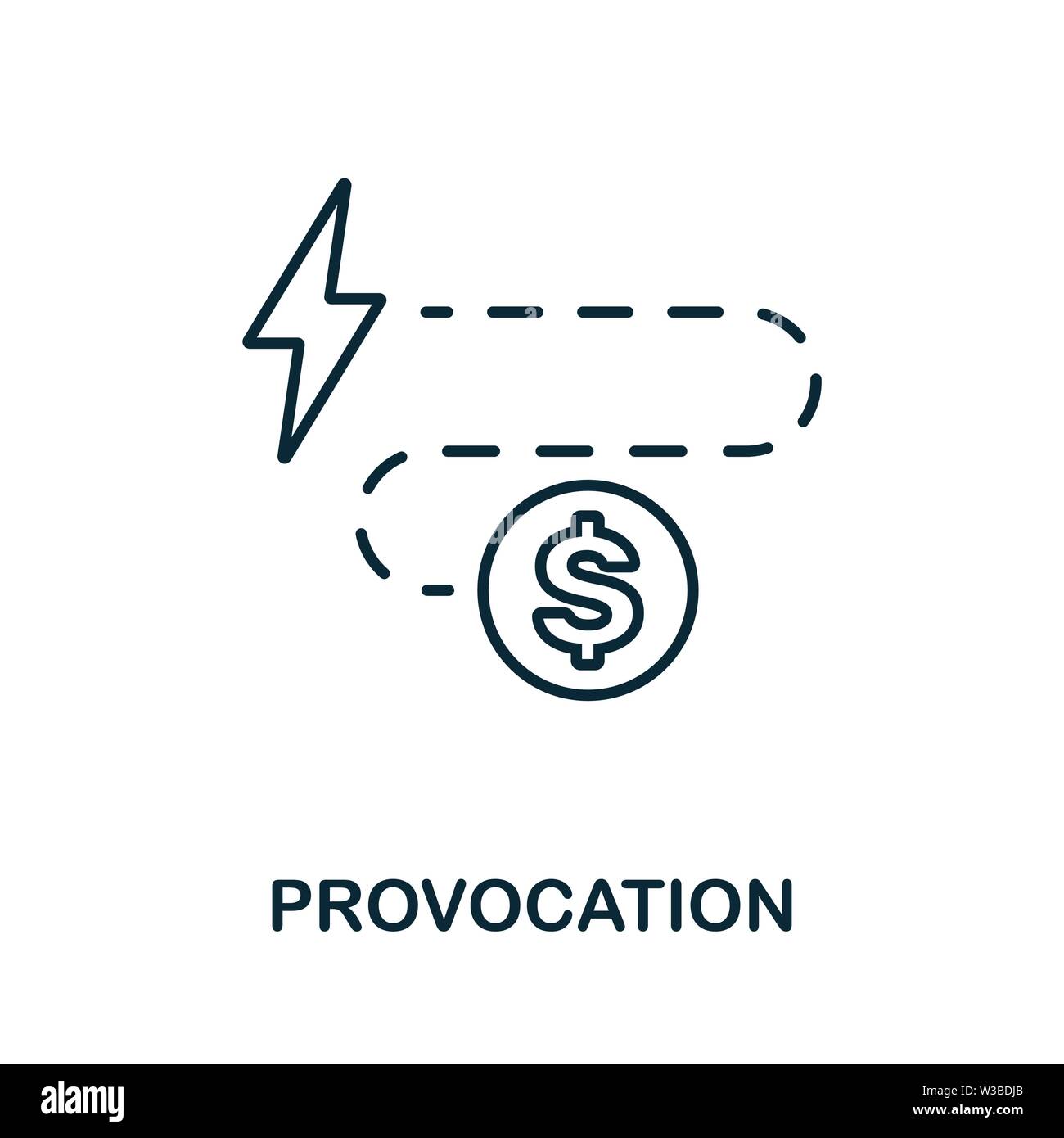 Provocation icon. Thin outline style design from corruption icons collection. Creative Provocation icon for web design, apps, software, print usage Stock Vector
