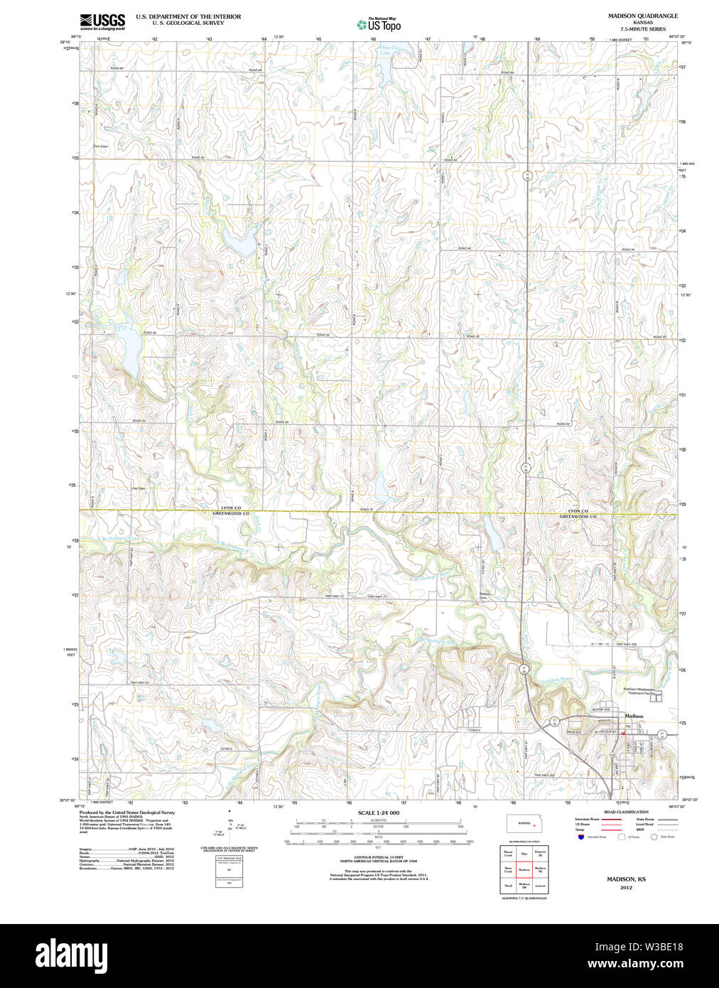 Map of madison kansas hires stock photography and images Alamy