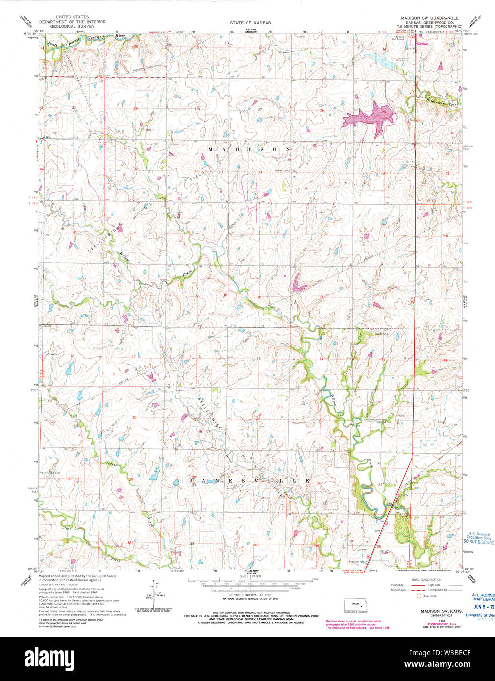 Map of madison kansas Cut Out Stock Images & Pictures Alamy