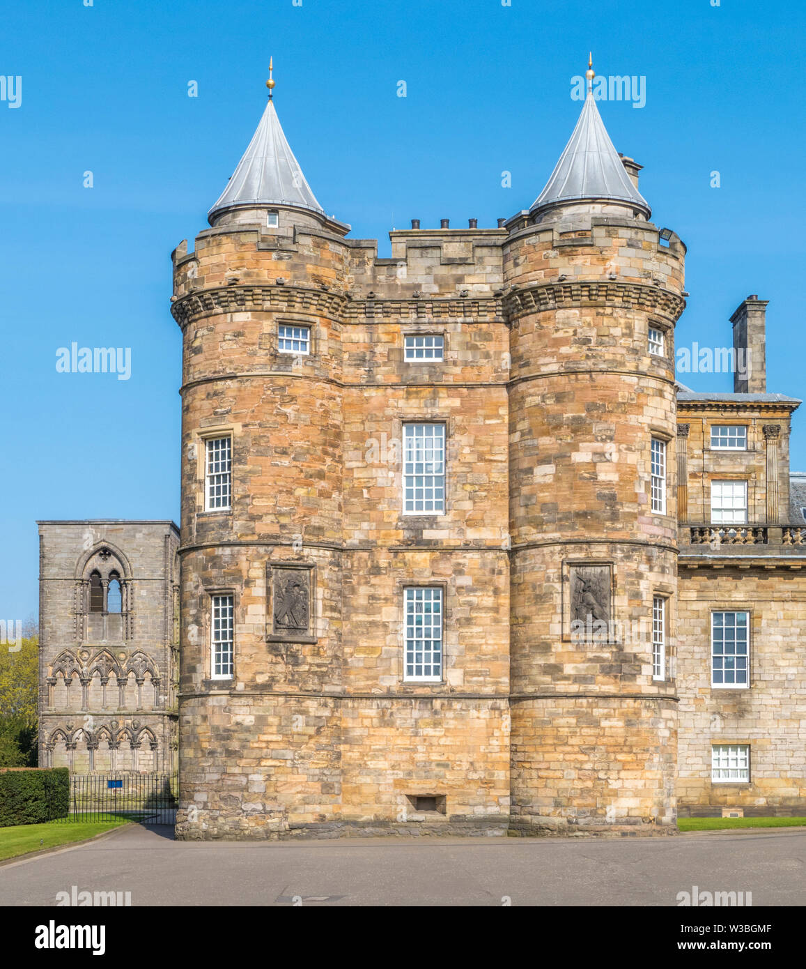 Left side of the Palace of Holyroodhouse (Holyrood Palace), Canongate