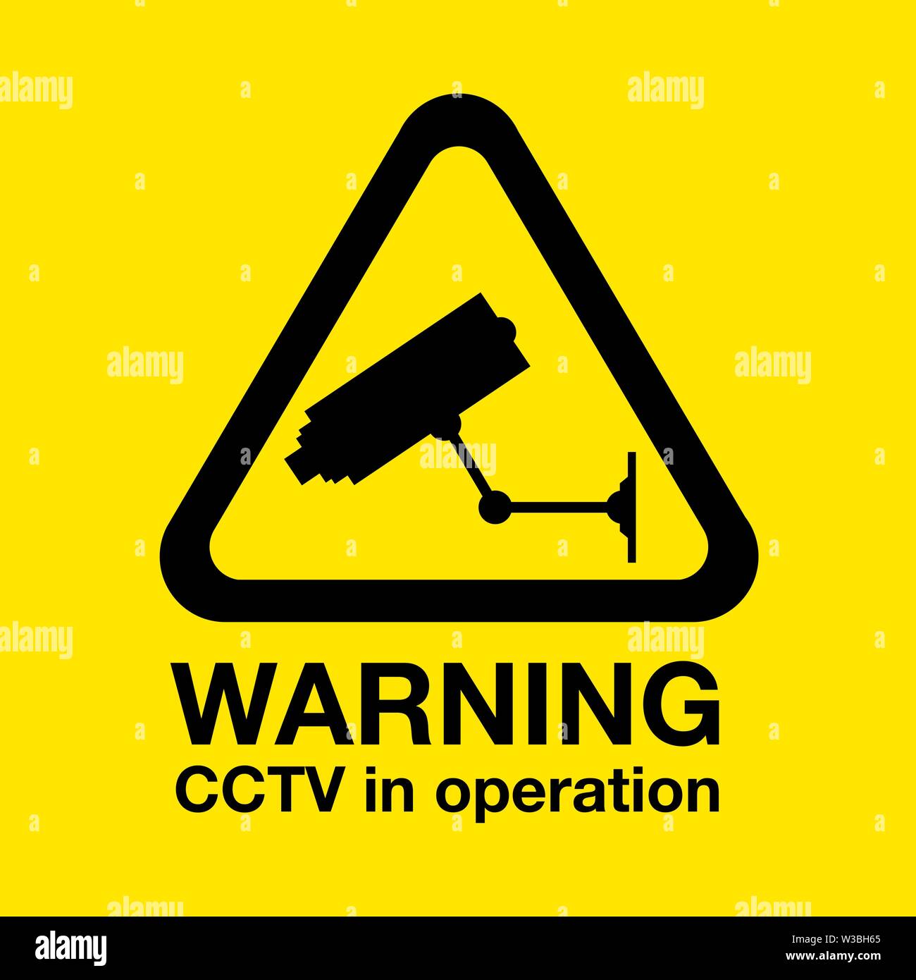 Cctv warning sign Stock Vector