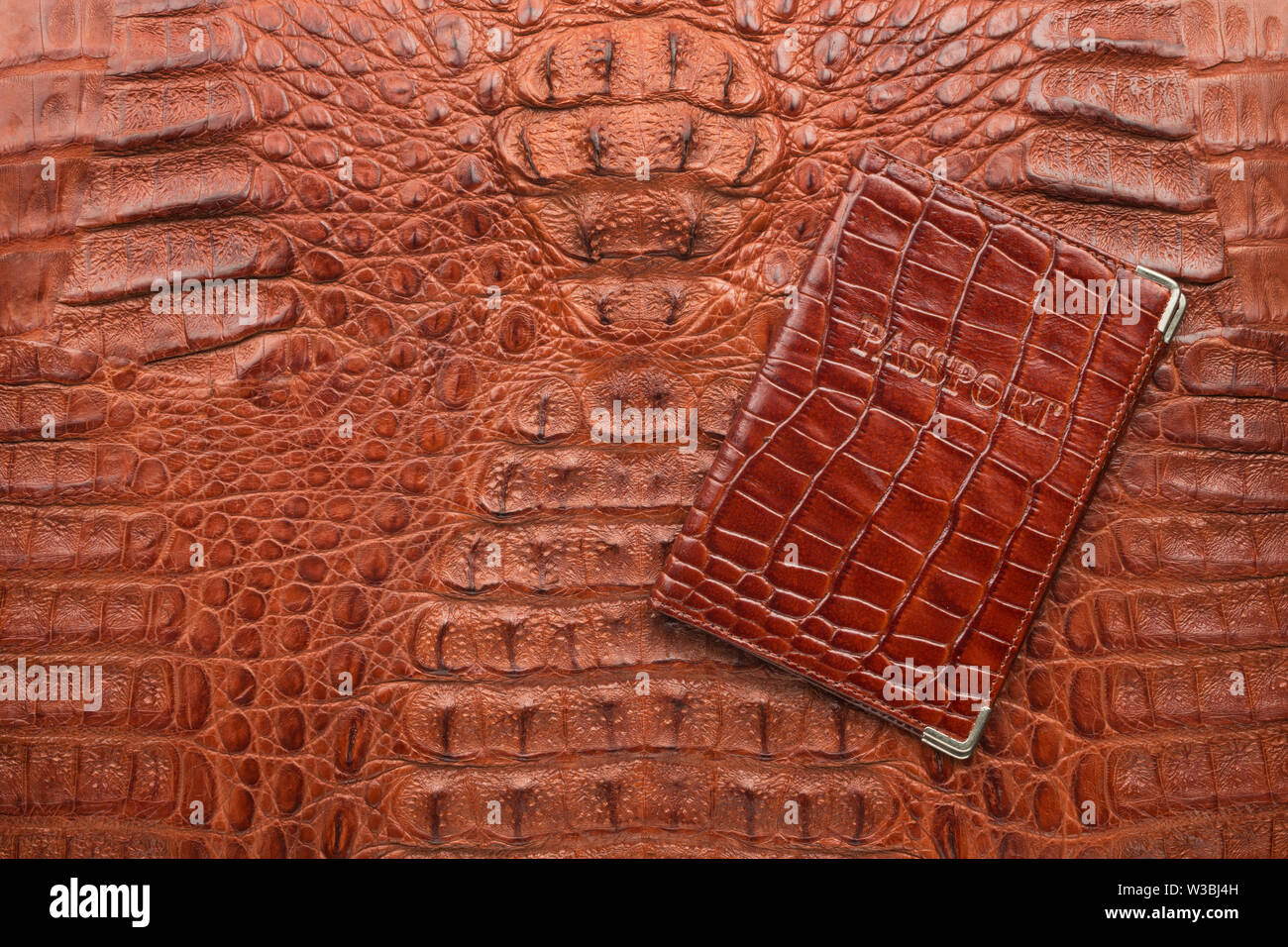 Crocodile Leather Passport Holder Cover