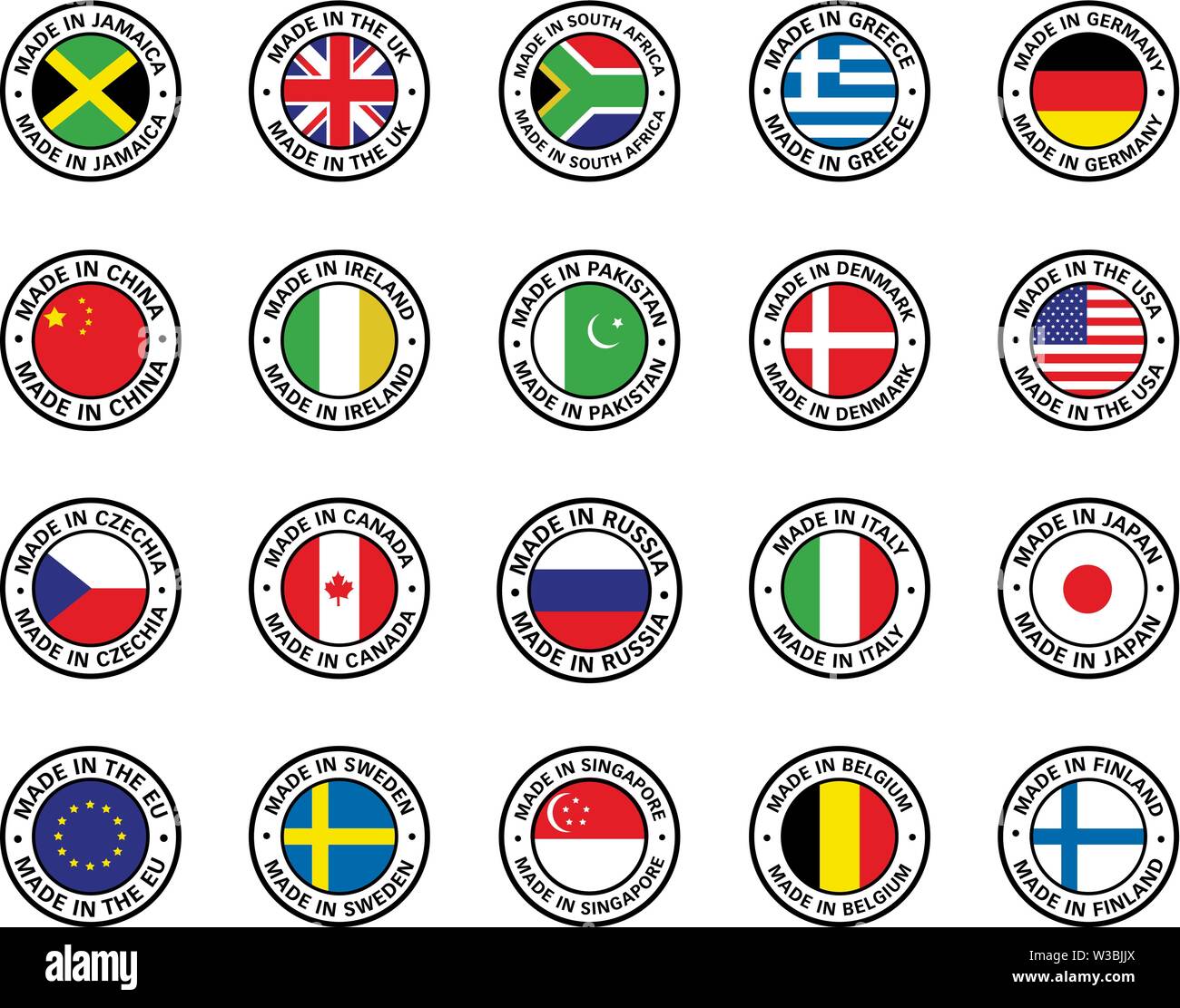 Set of flat icon flags Stock Vector