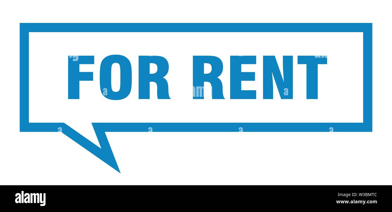 for rent sign. for rent square speech bubble. for rent Stock Vector