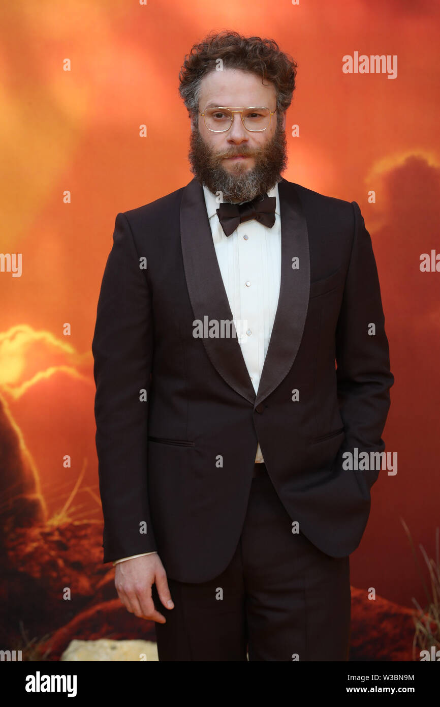 Seth Rogen attends the European Premiere of Disney's The Lion King at the Odeon Leicester Square, London. Stock Photo