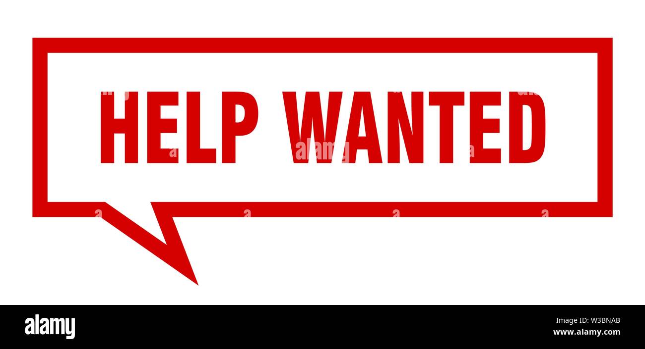 help wanted sign. help wanted square speech bubble. help wanted Stock Vector