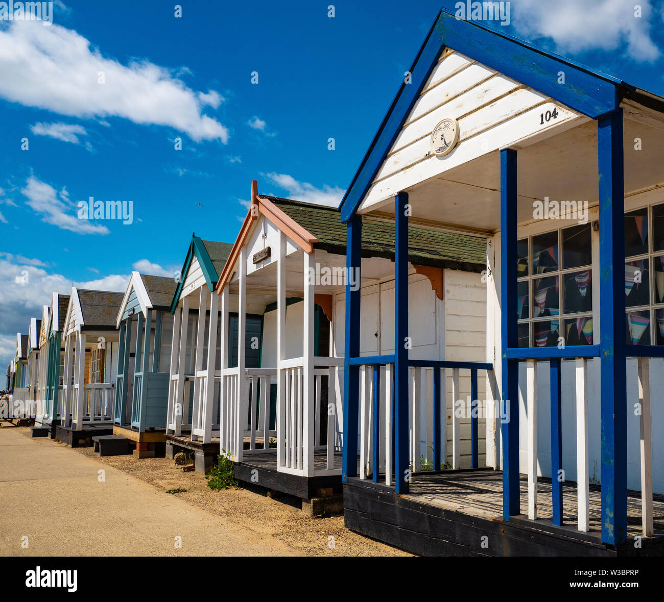 Vintage beach huts, Southwold, Suffolk, Summers Stock Photo