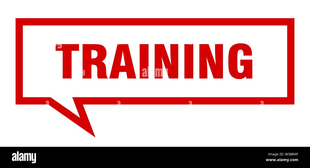 training sign. training square speech bubble. training Stock Vector