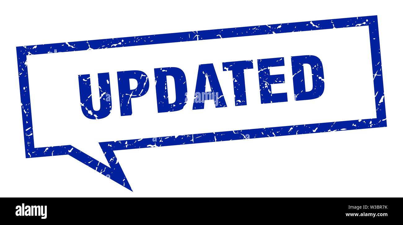 updated sign. updated square speech bubble. updated Stock Vector Image ...