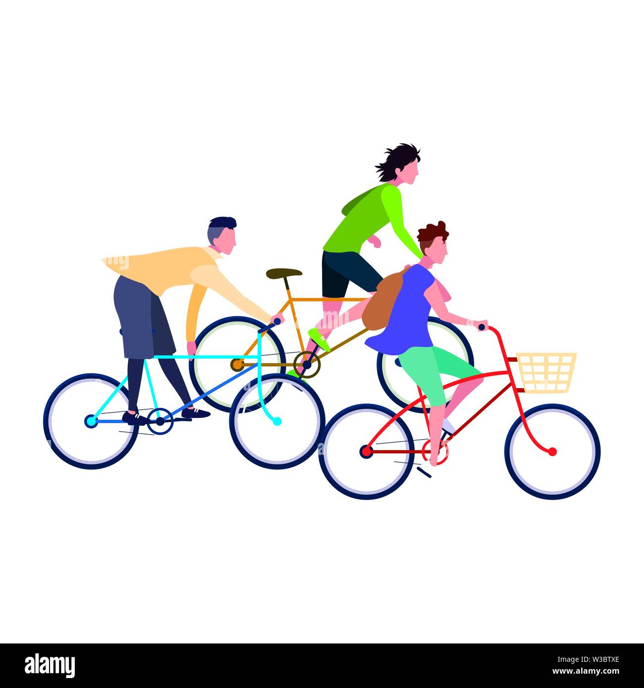 Boy Riding Bicycle Cartoon Character High Resolution Stock Photography