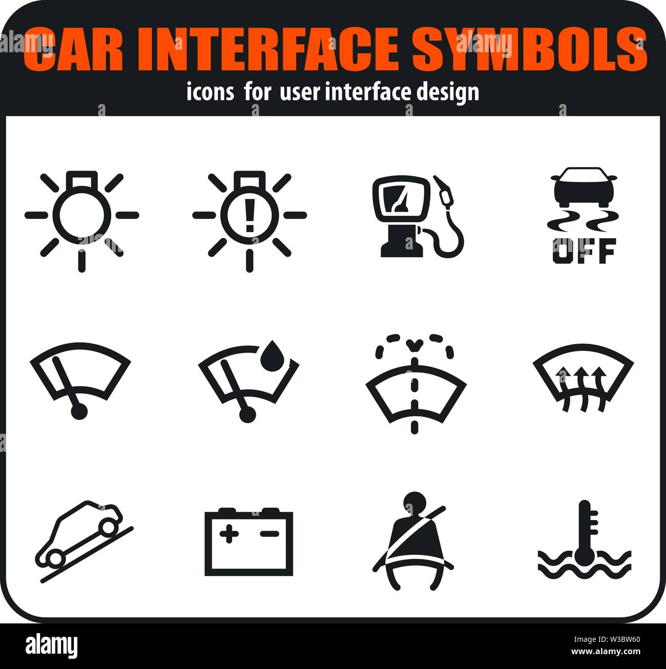 Car Interface Symbols Stock Vector Image & Art Alamy