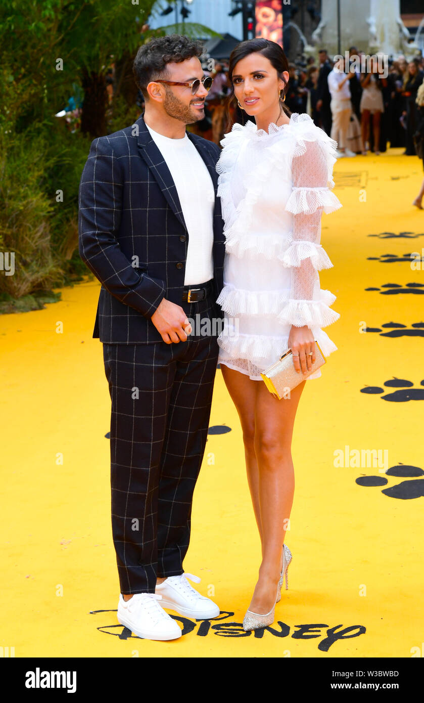 Ryan Thomas and Lucy Mecklenburgh attending Disney's The Lion King European Premiere held in Leicester Square, London. Stock Photo