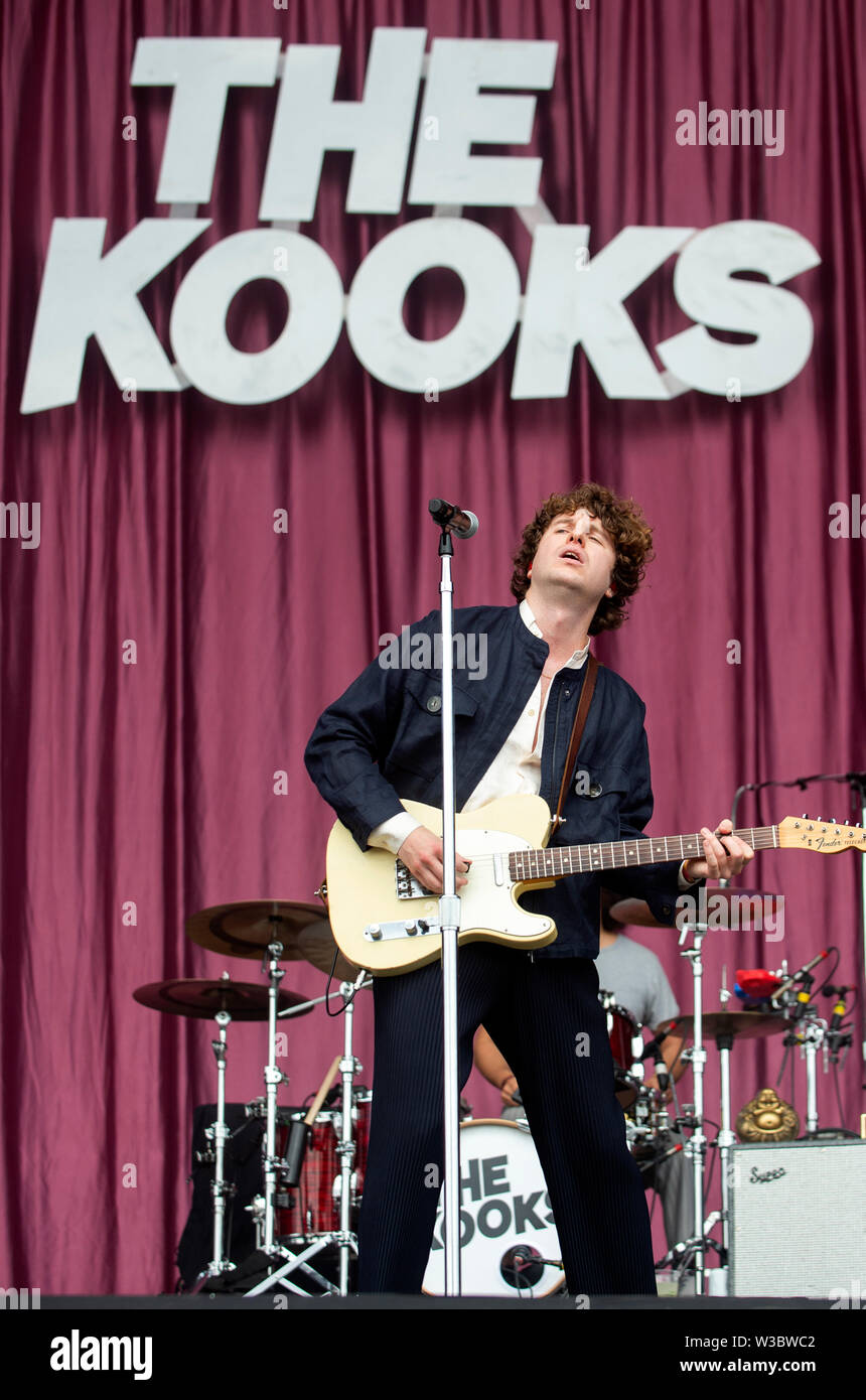 Lead singer Luke Pritchard from The Kooks performs on the Main Stage during the TRNSMT festival at Glasgow Green, Scotland. Stock Photo
