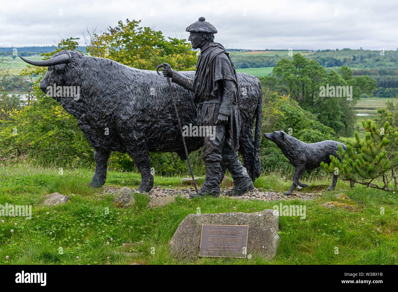 Highland Drover Statue at Dingwall Mart Stock Photo