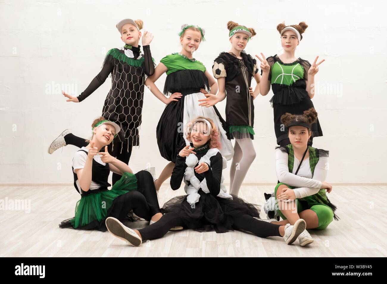 Girls in fashion costumes isolated portrait Stock Photo - Alamy