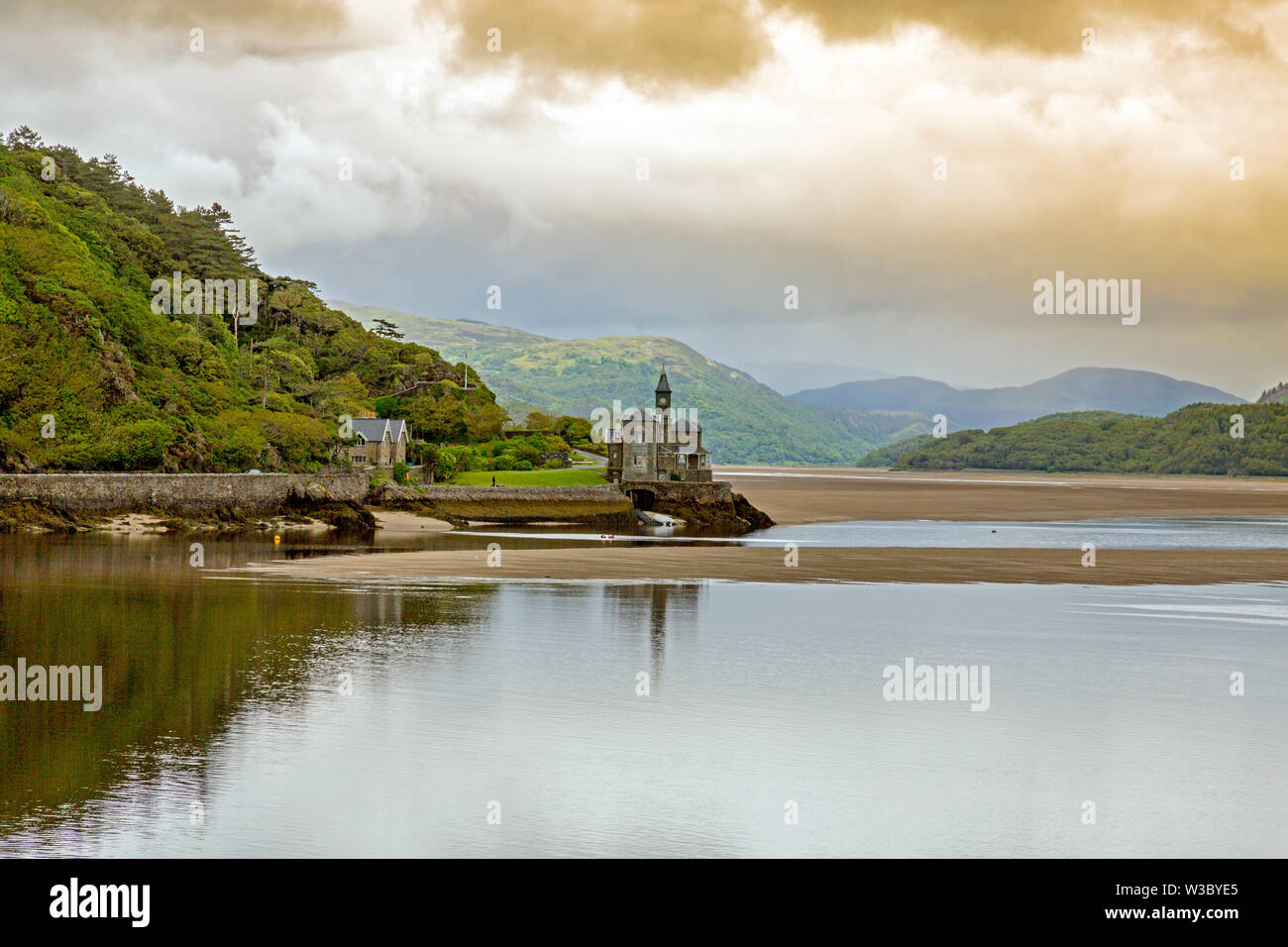 Coes Faen Hall (The Clock Tower) sits on the banks of the Mawddach