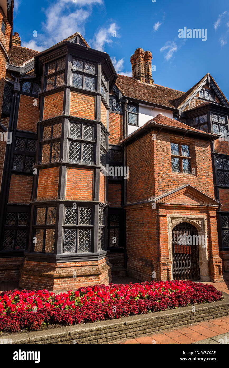 Eastgate House, a Grade I listed Elizabethan townhouse notable for its association with author Charles Dickens, now it is a Dickens Museum, Rochester, Stock Photo