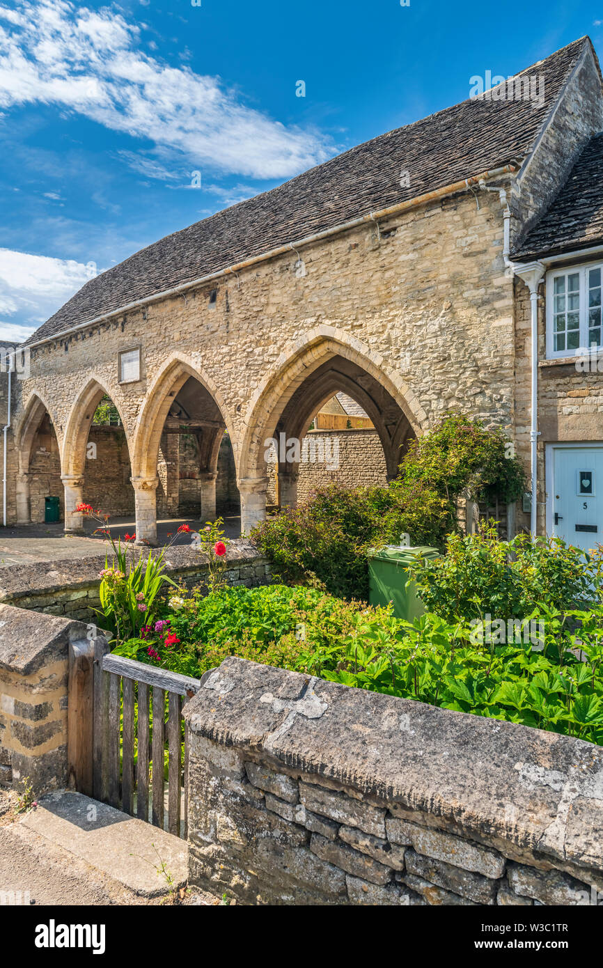 The surviving portion of the arcade of St Johns Hospital Chantry in Spitalgate Lane Cirencester, Gloucestershire. Stock Photo