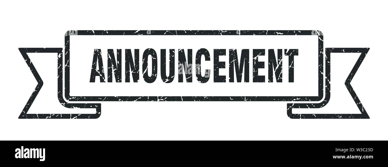 announcement grunge ribbon. announcement sign. announcement banner
