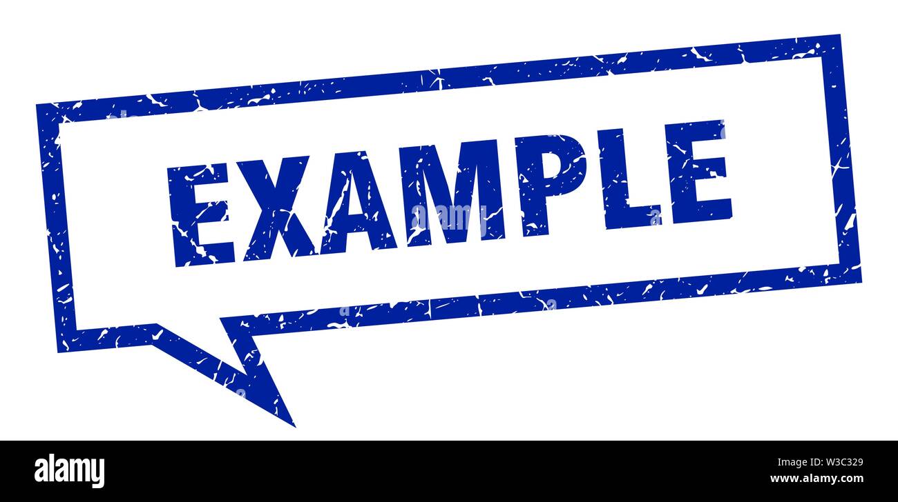example sign. example square speech bubble. example Stock Vector
