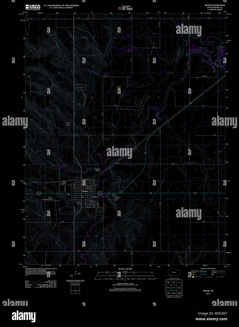 Meade kansas map hires stock photography and images Alamy