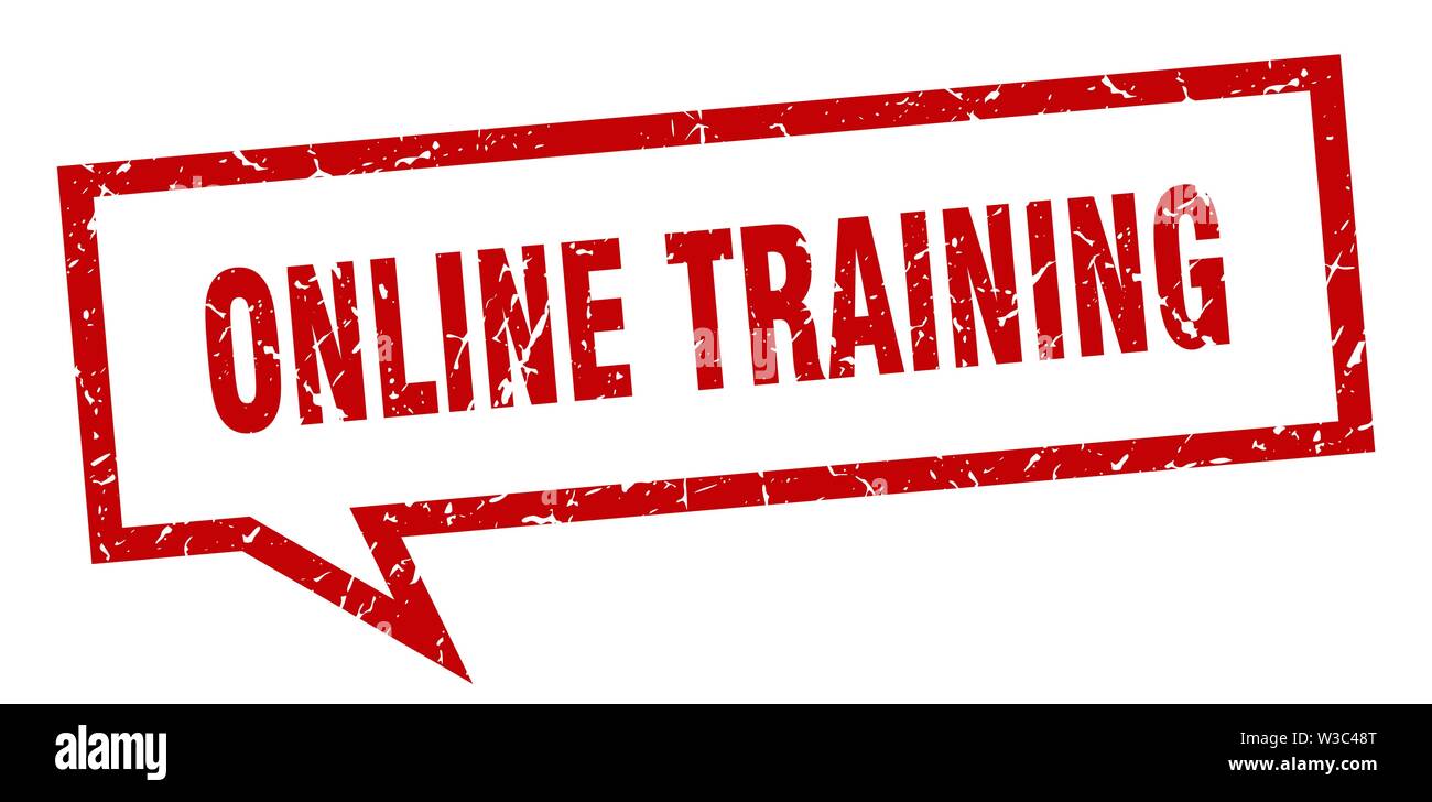 online training sign. online training square speech bubble. online training Stock Vector