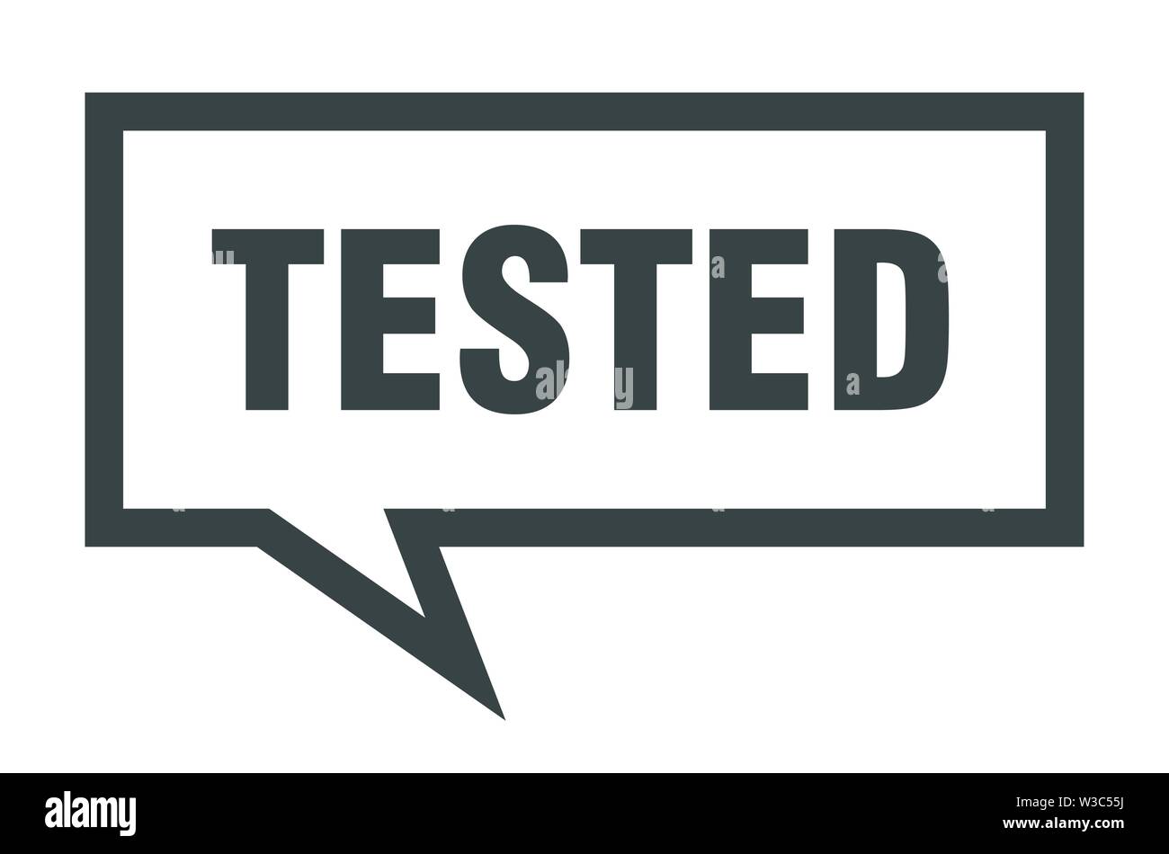 tested sign. tested square speech bubble. tested Stock Vector Image ...