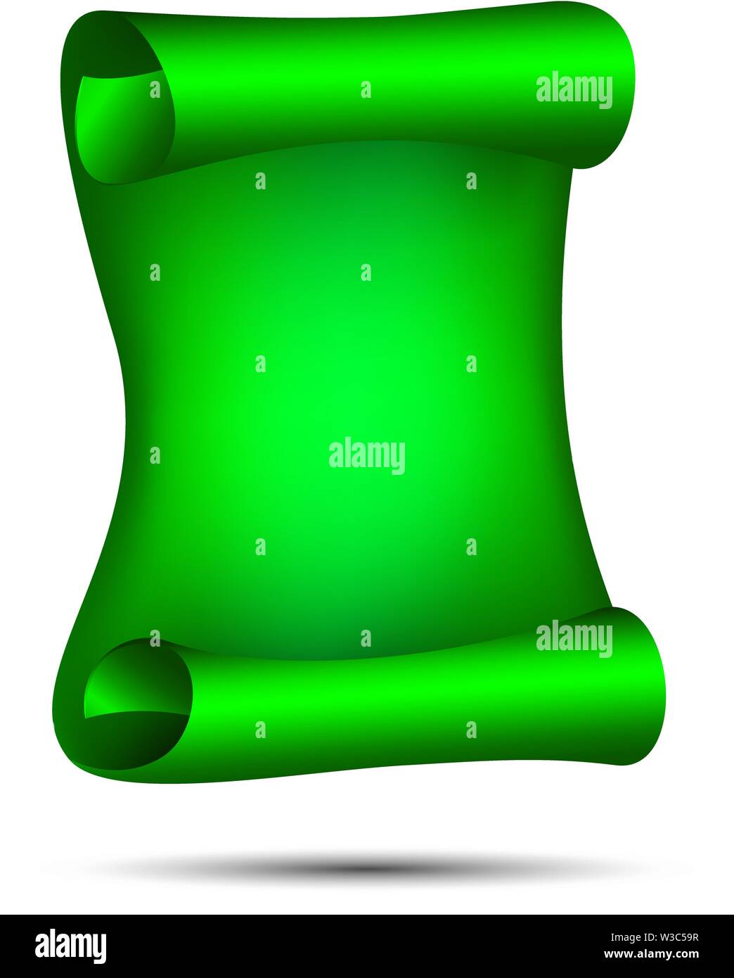 Banner green ribbon on white background. Vector illustration Stock