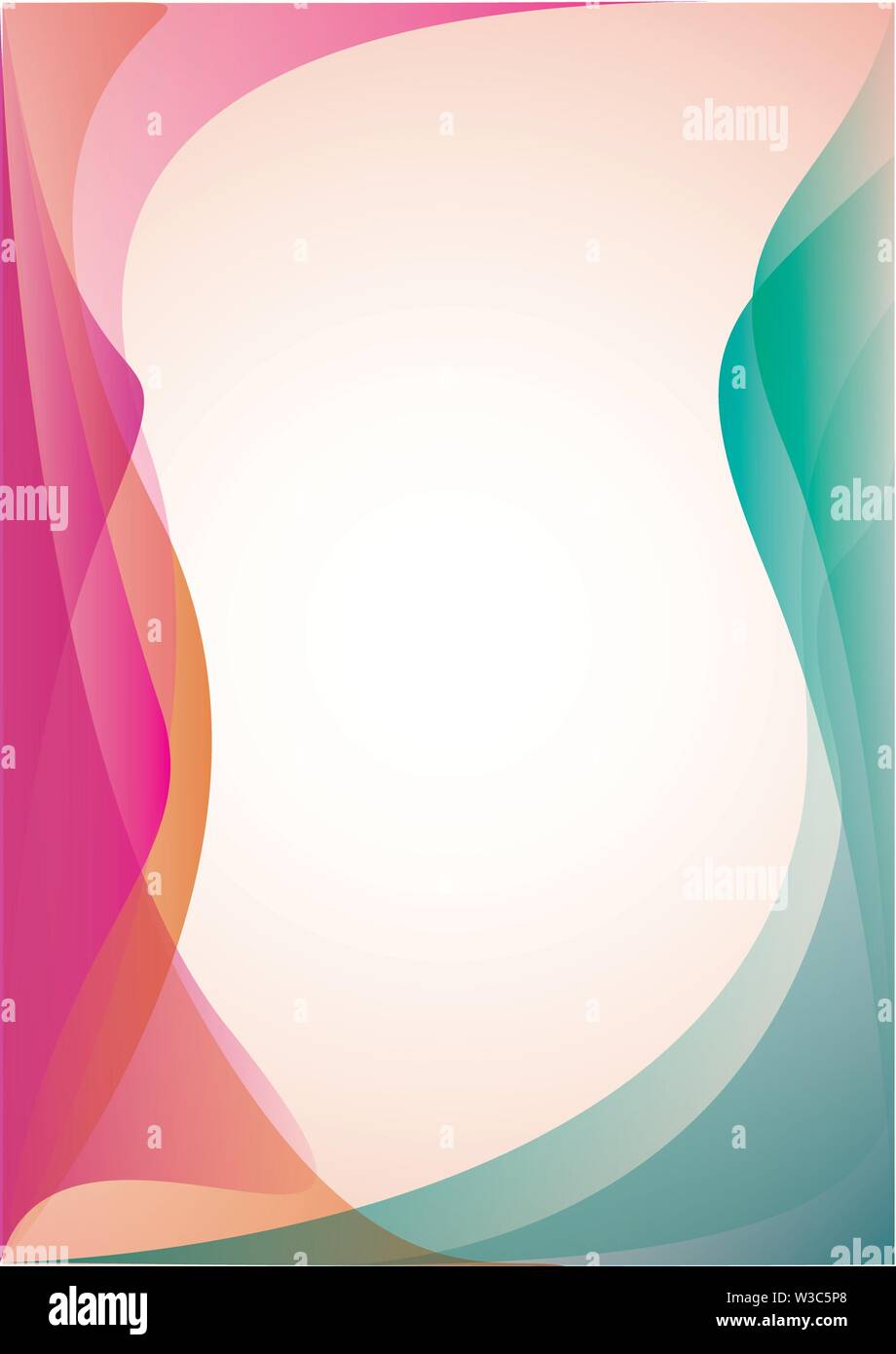Abstract background with orange and green wave. Vector illustration ...