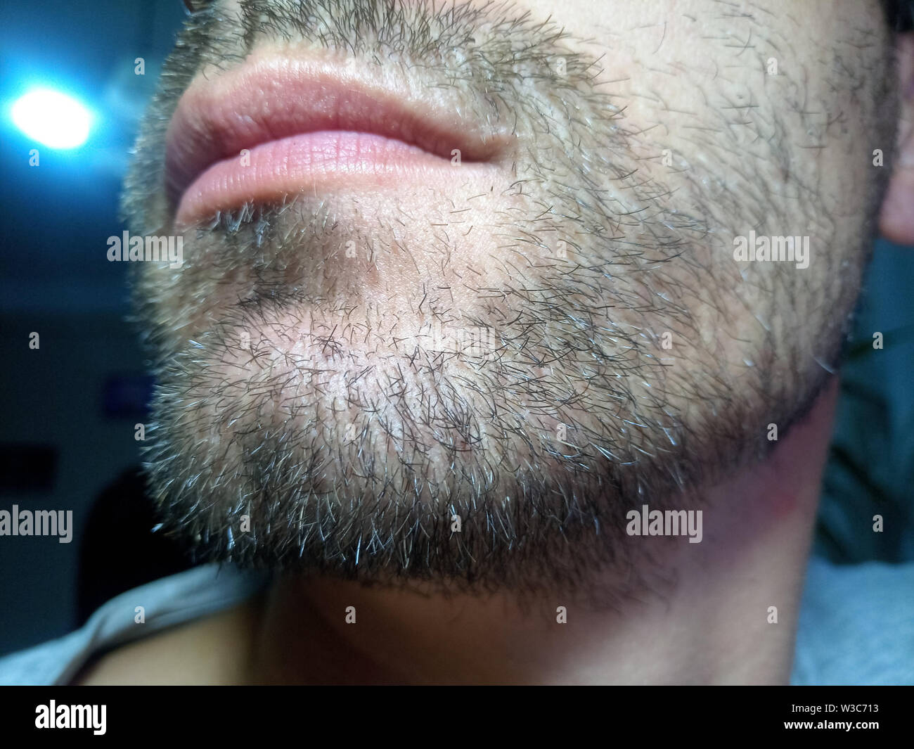 Bearded young man, stubble near. Unshaven more than a week. Hair on the face of a man, a short beard Stock Photo - Alamy Bearded young man, stubble near. Unshaven more than a week. Hair on the face of a man, a short beard Stock Photo - Alamy