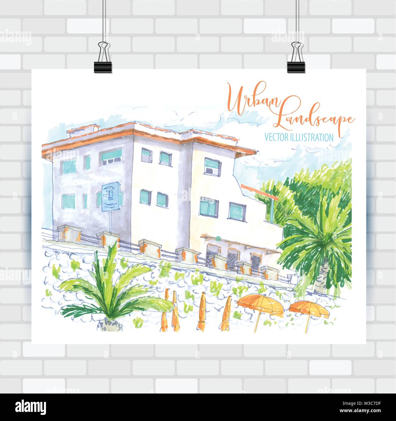 City sketch background hand drawn style Stock Vector Image & Art - Alamy
