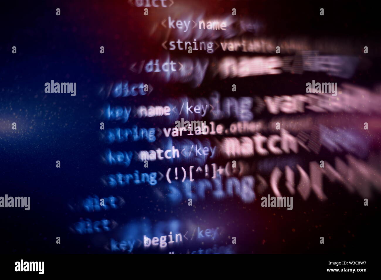 Website HTML Code on the Laptop Display Closeup Photo. Desktop PC ...