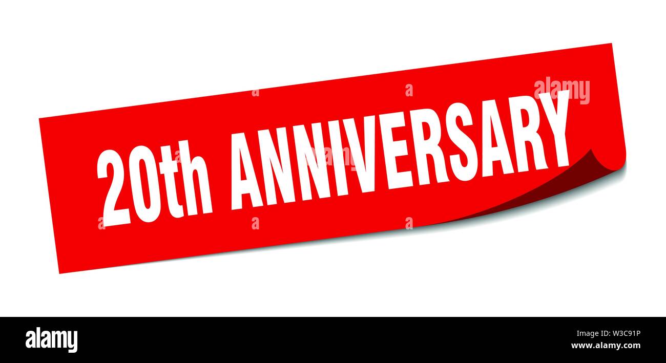 20th Sign 20th anniversary sticker. 20th anniversary square isolated sign. 20th ...
