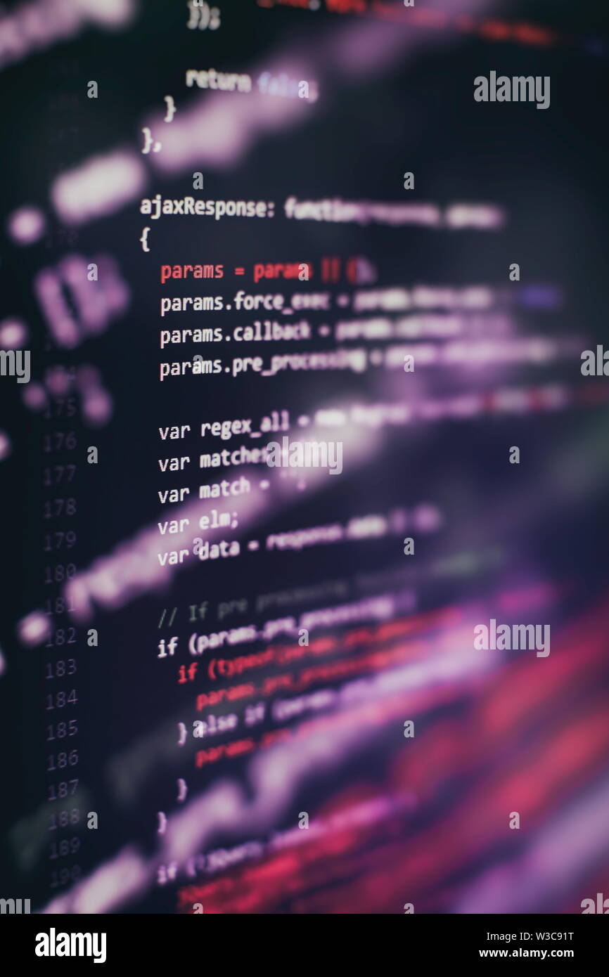 Writing programming functions on laptop. Big data and Internet of ...