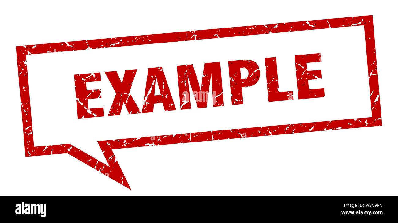 example sign. example square speech bubble. example Stock Vector