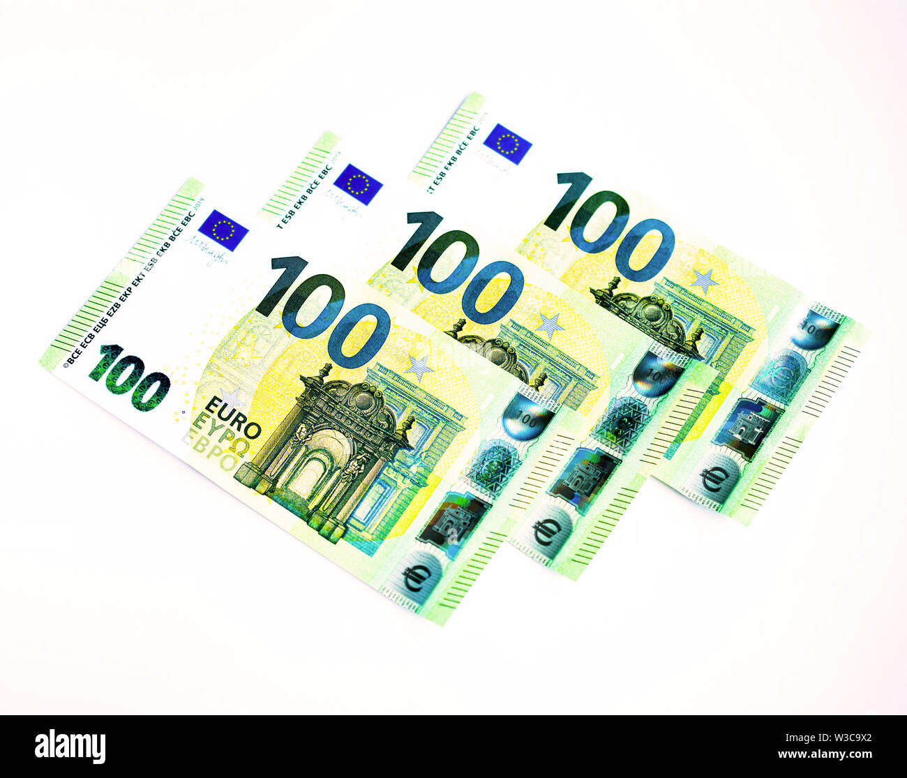 New 100 euro banknotes. Perfect good luck pictures, images and photos. Stock Photo