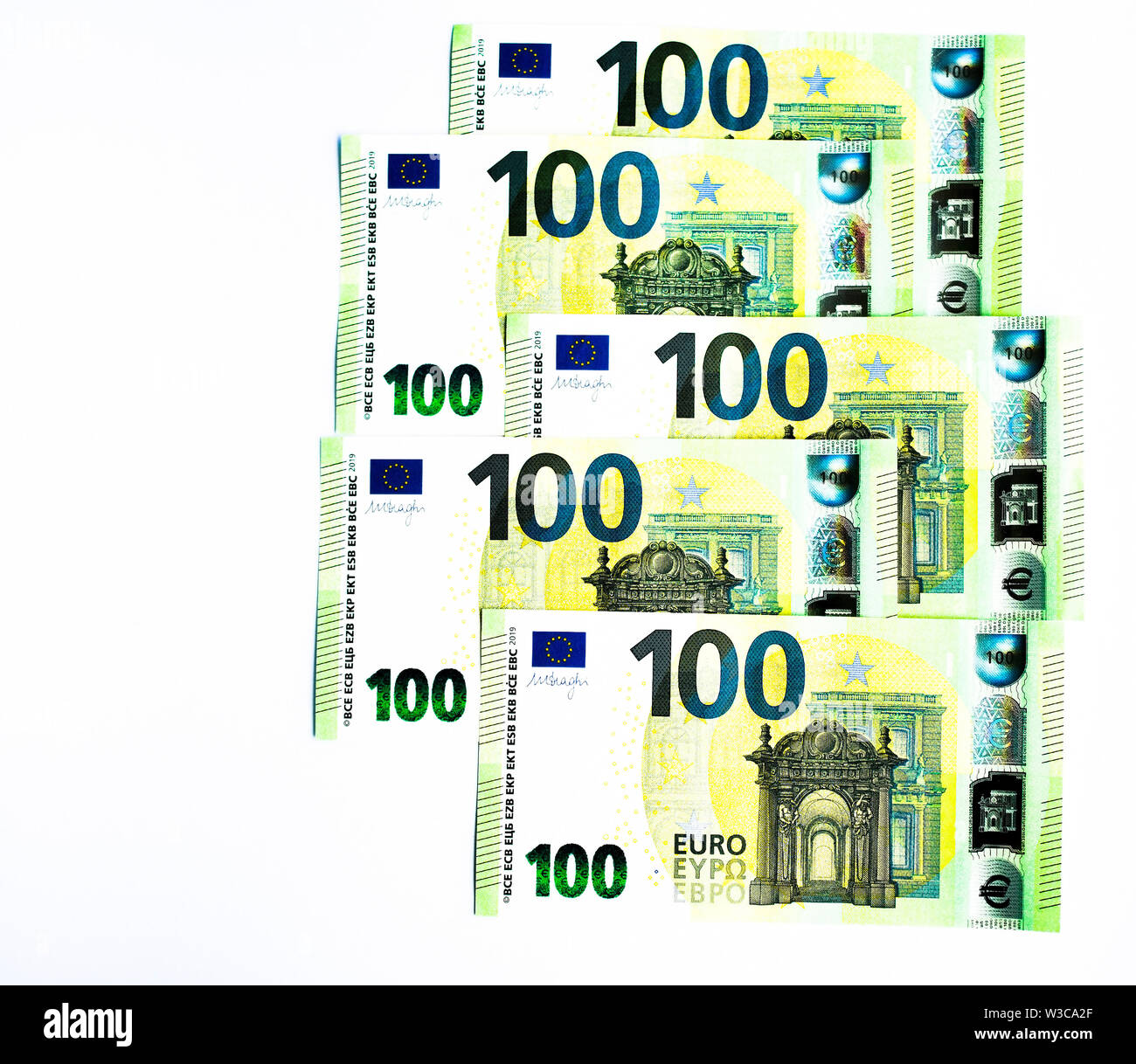 New 100 euro banknotes. Perfect good luck pictures, images and photos. Stock Photo