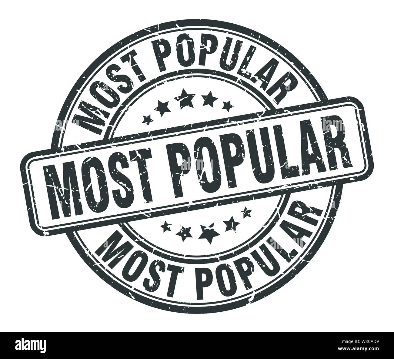 most popular stamp. most popular round grunge sign. most popular Stock