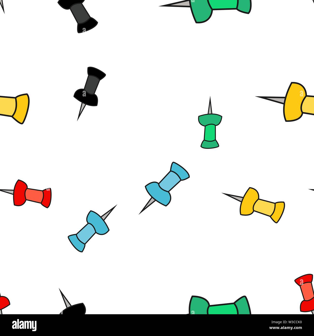 Seamless pattern of office buttons in Doodle style. Vector illustration. Stock Vector