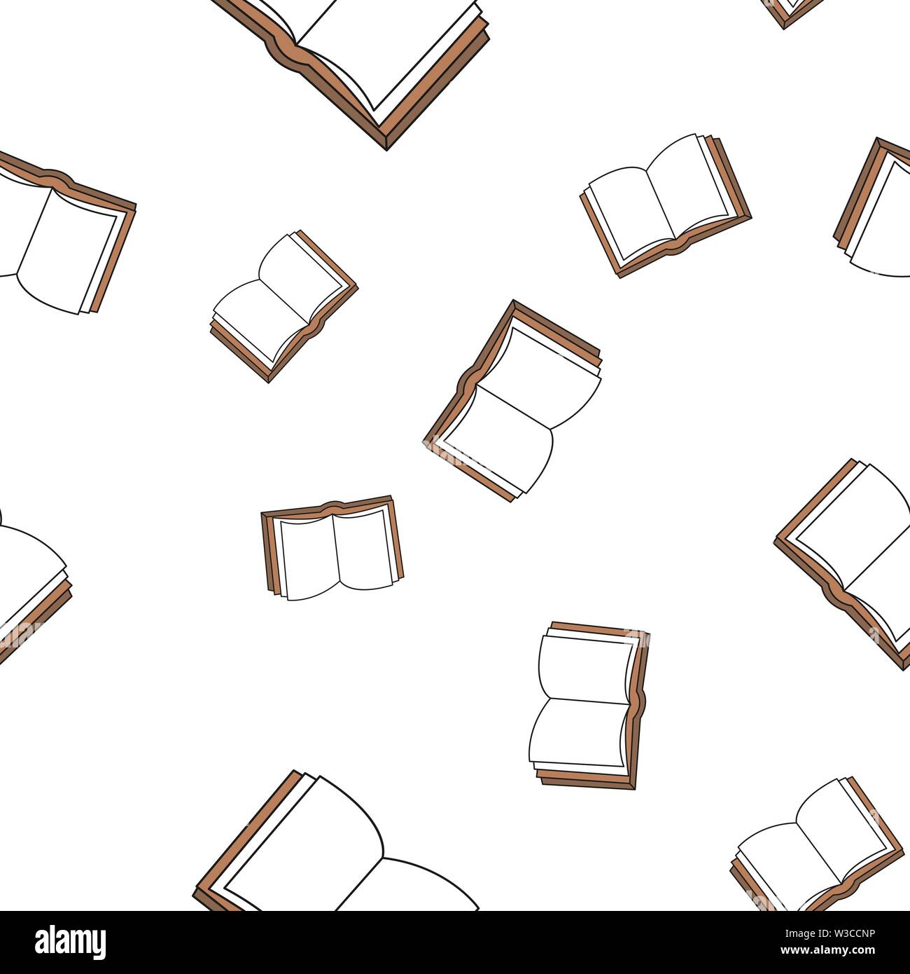 Seamless pattern from school books in Doodle style. Vector illustration. Stock Vector