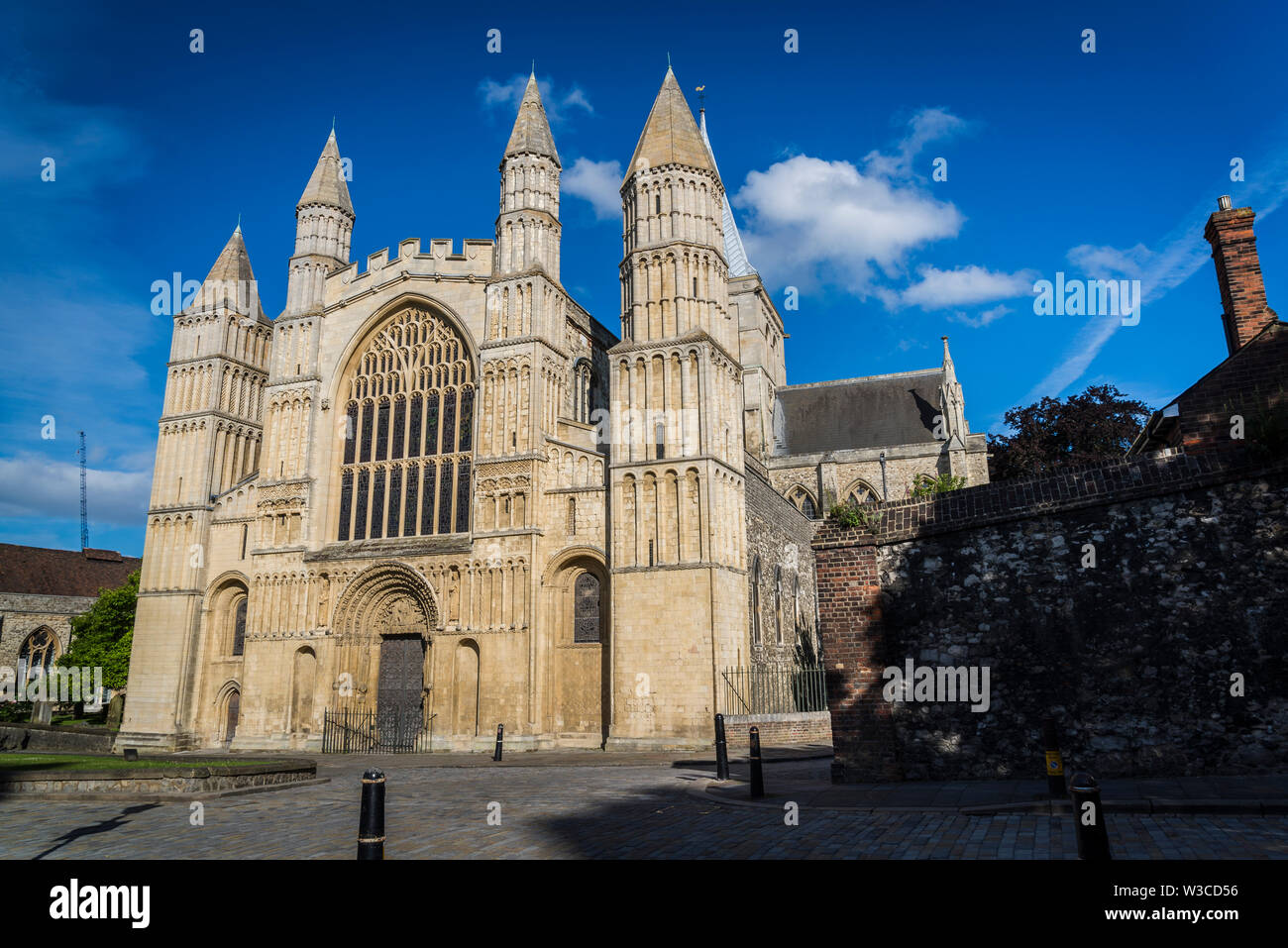 Magnificent main facade of the Rochester Cathedral, Kent, England, UK ...