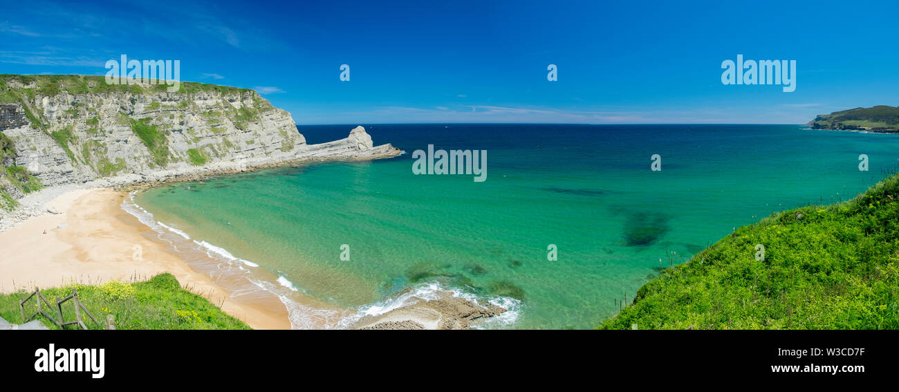 The beautiful beach of Langre. Cantabria, Spain. Stock Photo