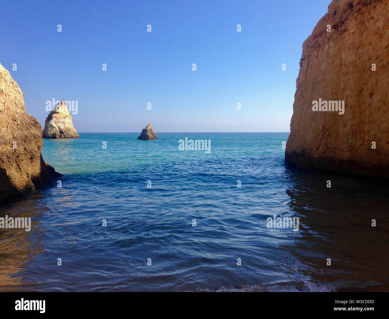 the beautiful coastline of the algarve in portugal Stock Photo