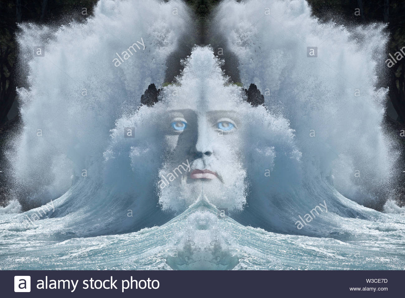 Download Poseidon Neptune Face In The Waves Mythic God Of Water Photo Illustration Stock Photo Alamy PSD Mockup Templates