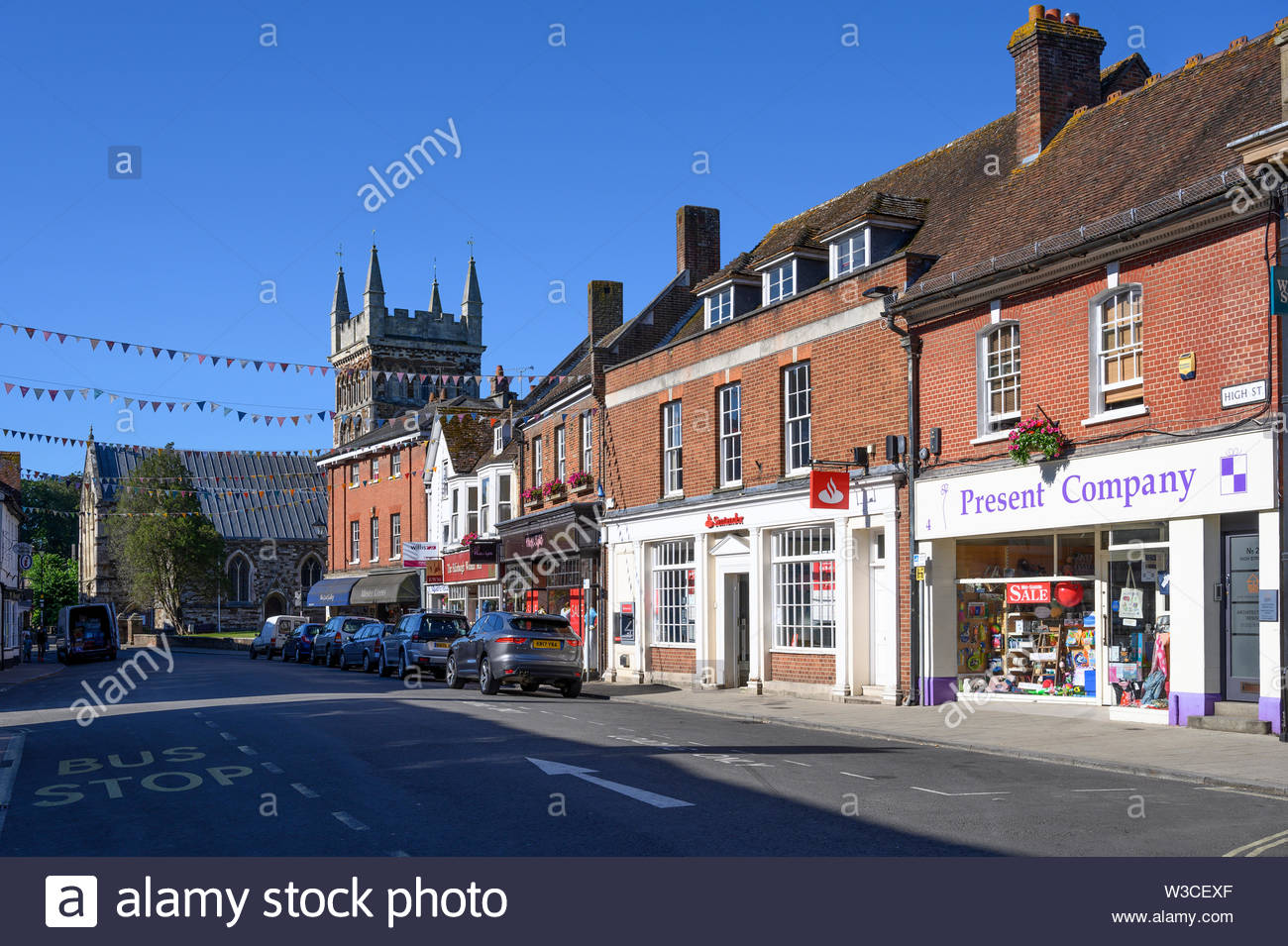 Wimborne Minster Town Centre Britain High Resolution Stock Photography
